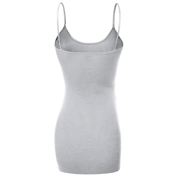 Camisole Tank Top Women's Plus Size Long H Gray - Picture 2 of 4